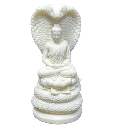 White Python Buddha Small Statue Resin Art Sculpture Chinese Feng Shui Figure Statue Home Decoration Accessories Free Delivery