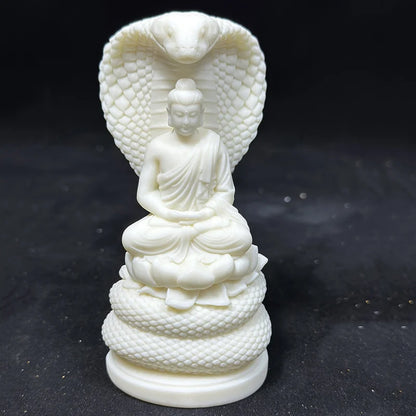 White Python Buddha Small Statue Resin Art Sculpture Chinese Feng Shui Figure Statue Home Decoration Accessories Free Delivery