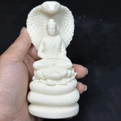 White Python Buddha Small Statue Resin Art Sculpture Chinese Feng Shui Figure Statue Home Decoration Accessories Free Delivery