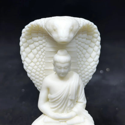 White Python Buddha Small Statue Resin Art Sculpture Chinese Feng Shui Figure Statue Home Decoration Accessories Free Delivery