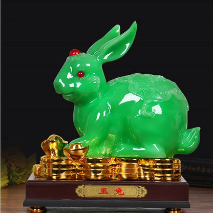 White Rabbit Feng shui rabbit statue for h Plutus Accumulate The Mythical Wild Animal  Jade Medallion AndThe mascot of good luck