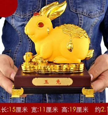 White Rabbit Feng shui rabbit statue for h Plutus Accumulate The Mythical Wild Animal  Jade Medallion AndThe mascot of good luck