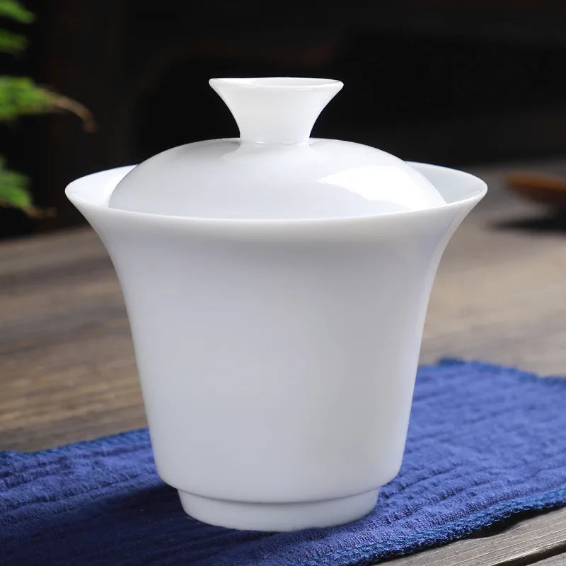 White ceramic teapot gaiwan porcelain  tea sets 3 cups a tea sets teacups a portable travel tea set drinkware Free shipping B34
