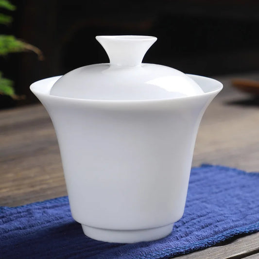 White ceramic teapot gaiwan porcelain  tea sets 3 cups a tea sets teacups a portable travel tea set drinkware Free shipping B34