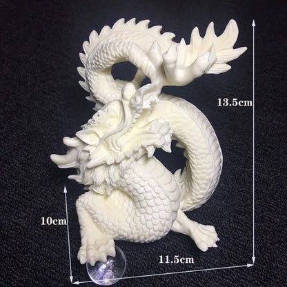 White dragon play bead statue，Exquisite hand-carved，Modern art sculpture，High-end home decorations，Chinese mascot gift statue