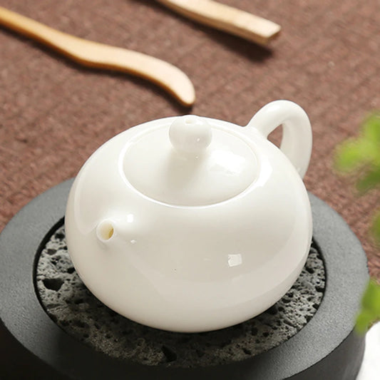 White porcelain teapot Dehua jade porcelain teapot pottery single pot Kung Fu teapot with filter porcelain pot Free Shipping