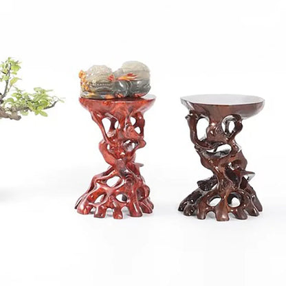 Whole Wood Single High Base Decoration, Jade, Purple Sand, Tea Pot, Buddha Statue, Solid Wood Carving, Wooden Pallet