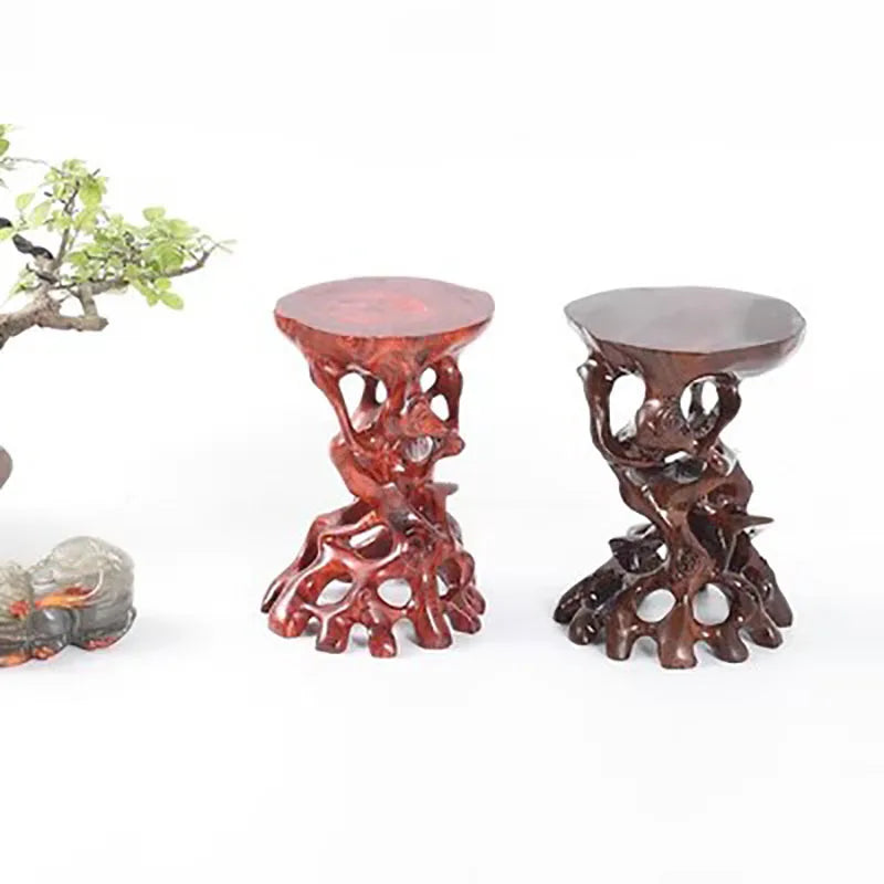 Whole Wood Single High Base Decoration, Jade, Purple Sand, Tea Pot, Buddha Statue, Solid Wood Carving, Wooden Pallet