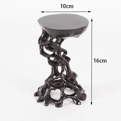 Whole Wood Single High Base Decoration, Jade, Purple Sand, Tea Pot, Buddha Statue, Solid Wood Carving, Wooden Pallet