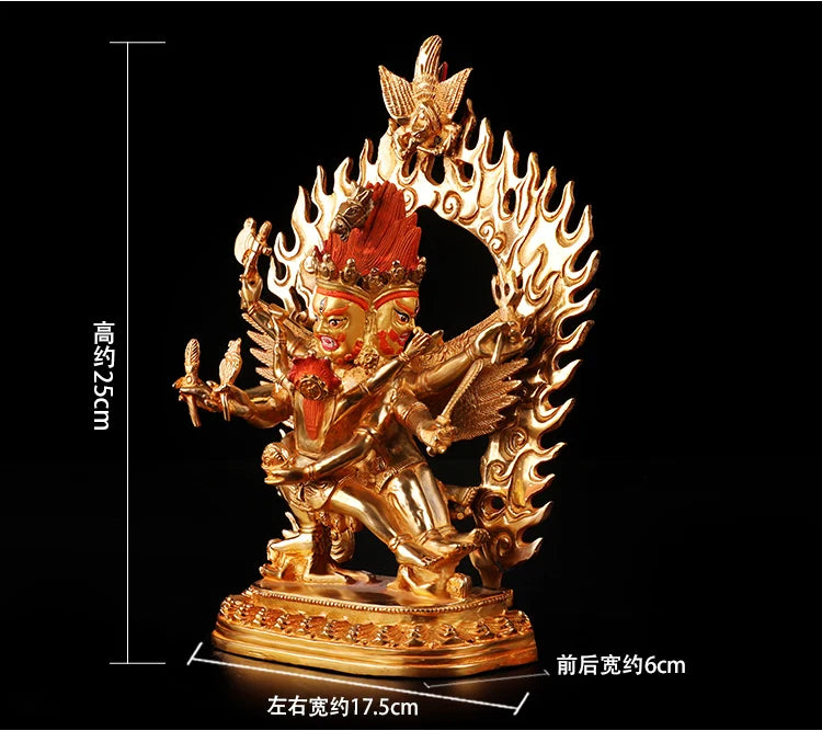 Wholesale Buddha #- GOOD HOME OFFICE House Protection Talisman- Buddhist gilding Hayagriva Buddha brass statue