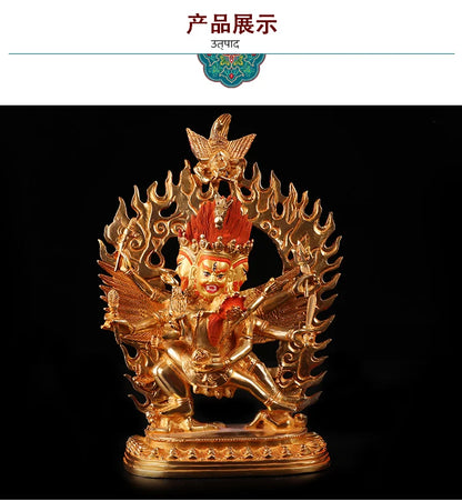 Wholesale Buddha #- GOOD HOME OFFICE House Protection Talisman- Buddhist gilding Hayagriva Buddha brass statue