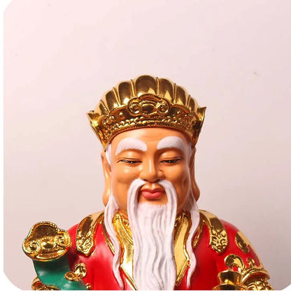 Wholesale Buddha God statue  38cm  2P Asia HOME SHOP Altar TU DI GONG PO God of wealth Recruit wealth Good luck Mammon statue
