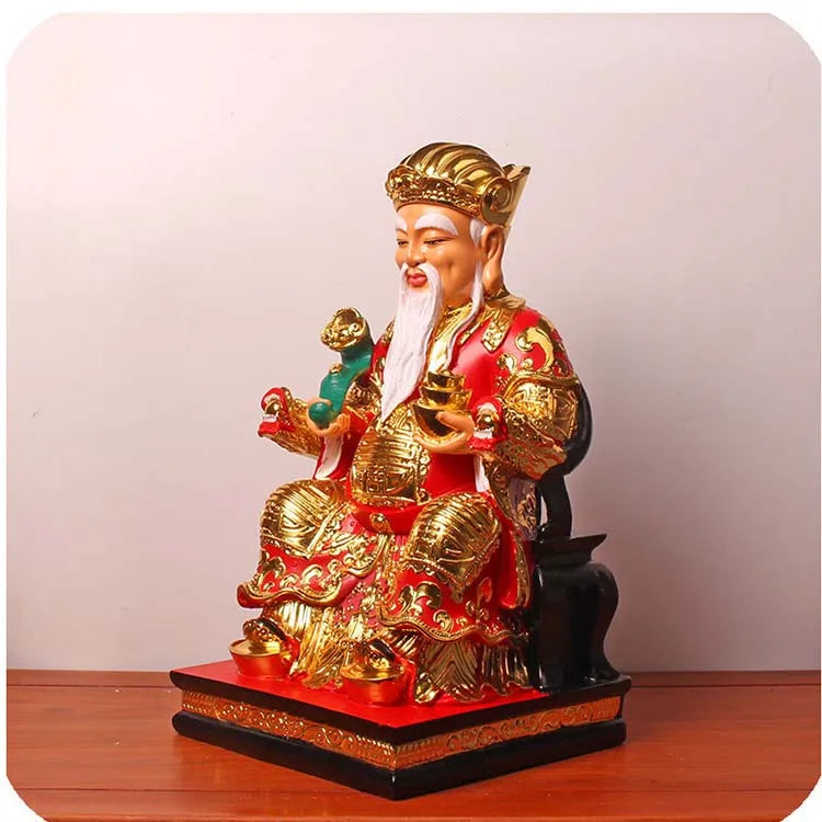 Wholesale Buddha God statue  38cm  2P Asia HOME SHOP Altar TU DI GONG PO God of wealth Recruit wealth Good luck Mammon statue