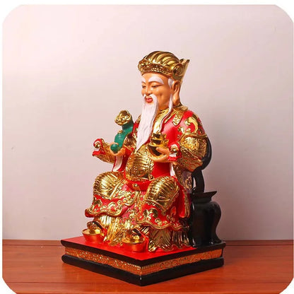 Wholesale Buddha God statue  38cm  2P Asia HOME SHOP Altar TU DI GONG PO God of wealth Recruit wealth Good luck Mammon statue
