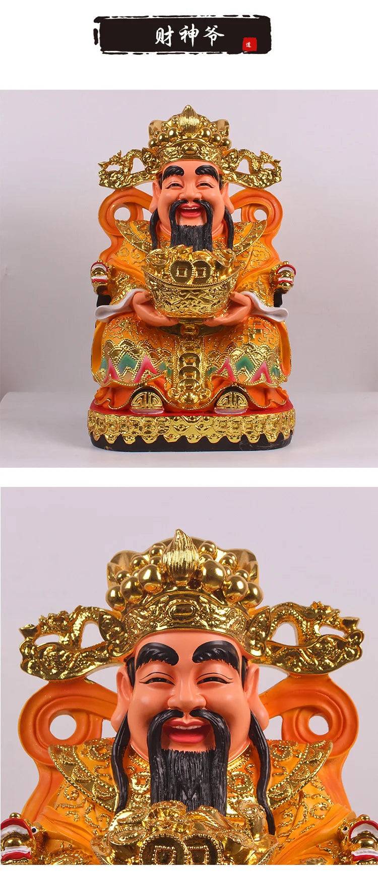 Wholesale Buddha God statue HOME SHOP Altar Bring money Good luck God of wealth Recruit wealth CAI SHEN YE Mammon buddha statue