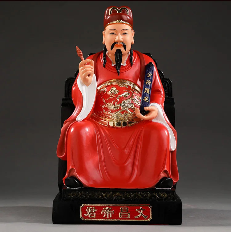 Wholesale Buddhism figure Southeast Asia Propitious Prosperity studies GOOD LUCK Wenchang DI JUN WEN QUXING God FENG SHUI statue