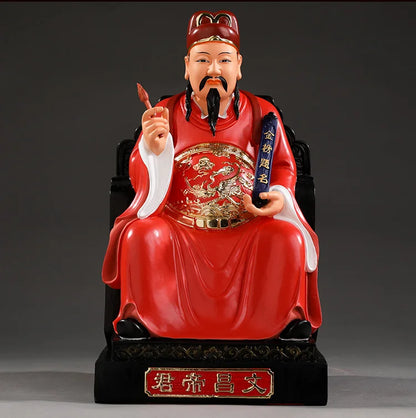 Wholesale Buddhism figure Southeast Asia Propitious Prosperity studies GOOD LUCK Wenchang DI JUN WEN QUXING God FENG SHUI statue