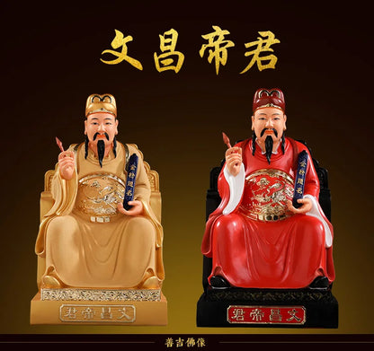 Wholesale Buddhism figure Southeast Asia Propitious Prosperity studies GOOD LUCK Wenchang DI JUN WEN QUXING God FENG SHUI statue
