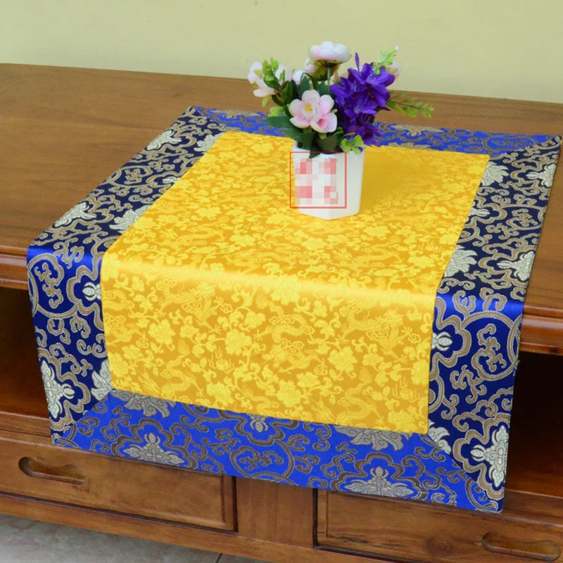 Wholesale Buddhism supply Tibet Nepal family home Temple Auspicious Embroidery Buddha statue Altar cover Table cloth mat 70CM