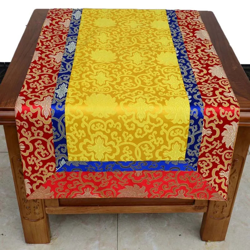Wholesale Buddhism supply Tibet Nepal family home Temple Auspicious Embroidery Buddha statue Altar cover Table cloth mat 100CM