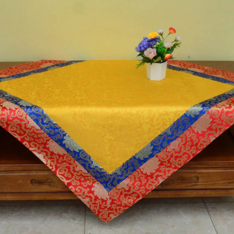 Wholesale Buddhism supply Tibet Nepal family home Temple Auspicious Embroidery Buddha statue Altar cover Table cloth mat