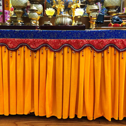 Wholesale Buddhist Taoism Customized custom made Buddhism Temple Buddha Altar cover golden Table circumference cloth curtain