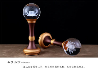 Wholesale Buddhist article # 2PCS # Greco-Buddhist HOME SHOP Temple Buddhism recite chant scriptures prayer Crystal Lotus lamps