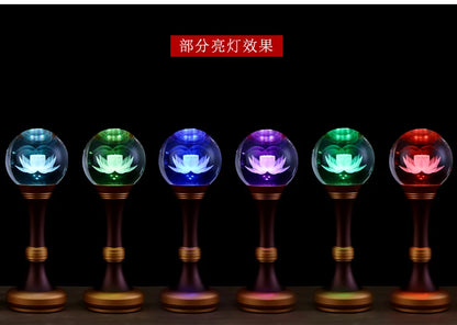 Wholesale Buddhist article # 2PCS # Greco-Buddhist HOME SHOP Temple Buddhism recite chant scriptures prayer Crystal Lotus lamps