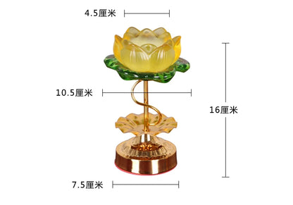 Wholesale Buddhist articles GOOD   HOME family Protection Talisman- A pair Colored Glaze Lotus lamp holder Holy water cup