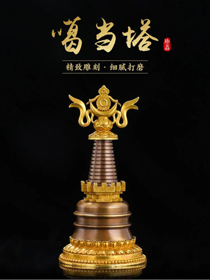 Wholesale Buddhist articles Tantric talisman Tibet Buddhism buddha GEDANGTA dagoba stupa tower BRASS gilding pagoda statue