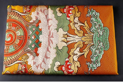 Wholesale Buddhist supplie # Asia Nepal Tibet Buddhism Eight auspicious symbol Embroidery wall Partition Tapestry Door curtain