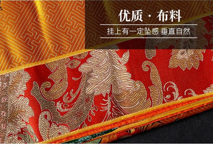 Wholesale Buddhist supplie # Asia Nepal Tibet Buddhism Eight auspicious symbol Embroidery wall Partition Tapestry Door curtain