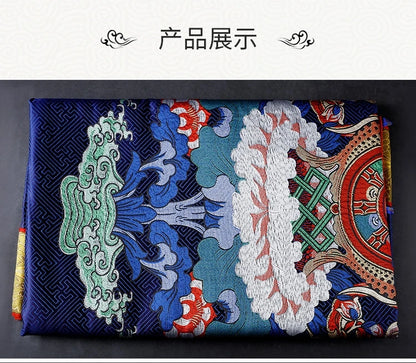 Wholesale Buddhist supplie Asia Nepal Tibet Buddhism Eight auspicious symbol Embroidery wall Partition Tapestry Door curtain