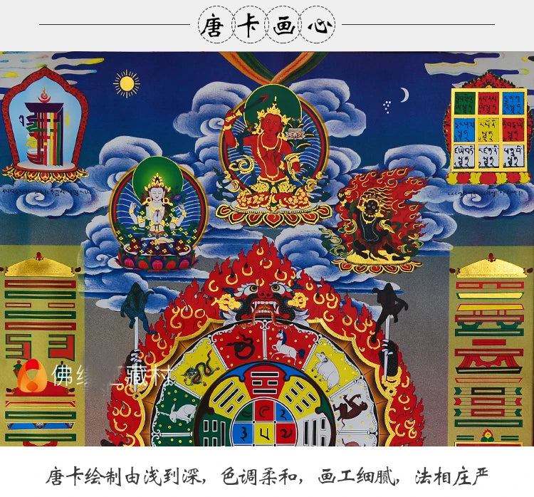Wholesale Buddhist supplie HOME temple talisman Nine palaces Eight Diagrams Buddhist Mandala Altar Thang-ga Thangka painting