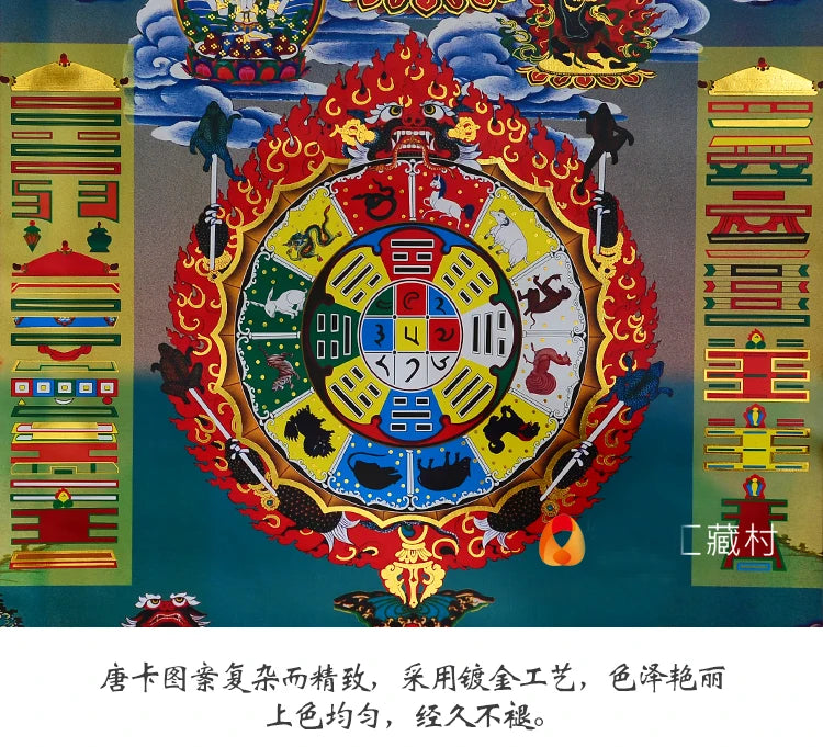 Wholesale Buddhist supplie HOME temple talisman Nine palaces Eight Diagrams Buddhist Mandala Altar Thang-ga Thangka painting