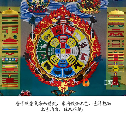 Wholesale Buddhist supplie HOME temple talisman Nine palaces Eight Diagrams Buddhist Mandala Altar Thang-ga Thangka painting
