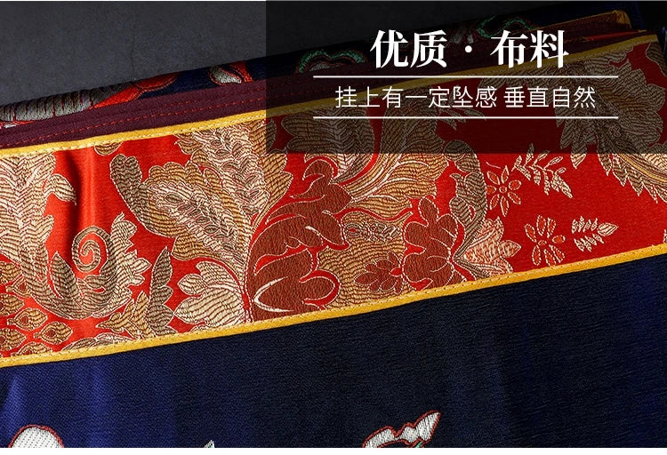 Wholesale Buddhist supplie Tibet Buddhism Kalachakra Eight auspicious symbol Embroidery wall Partition Tapestry Door curtain