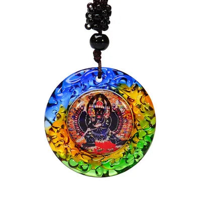 Wholesale Buddhist supplies 12P Greco-Buddhist Guan yin Guru Rinpoche buddha powerful Mantra crystal Pendant Amulet Talisman