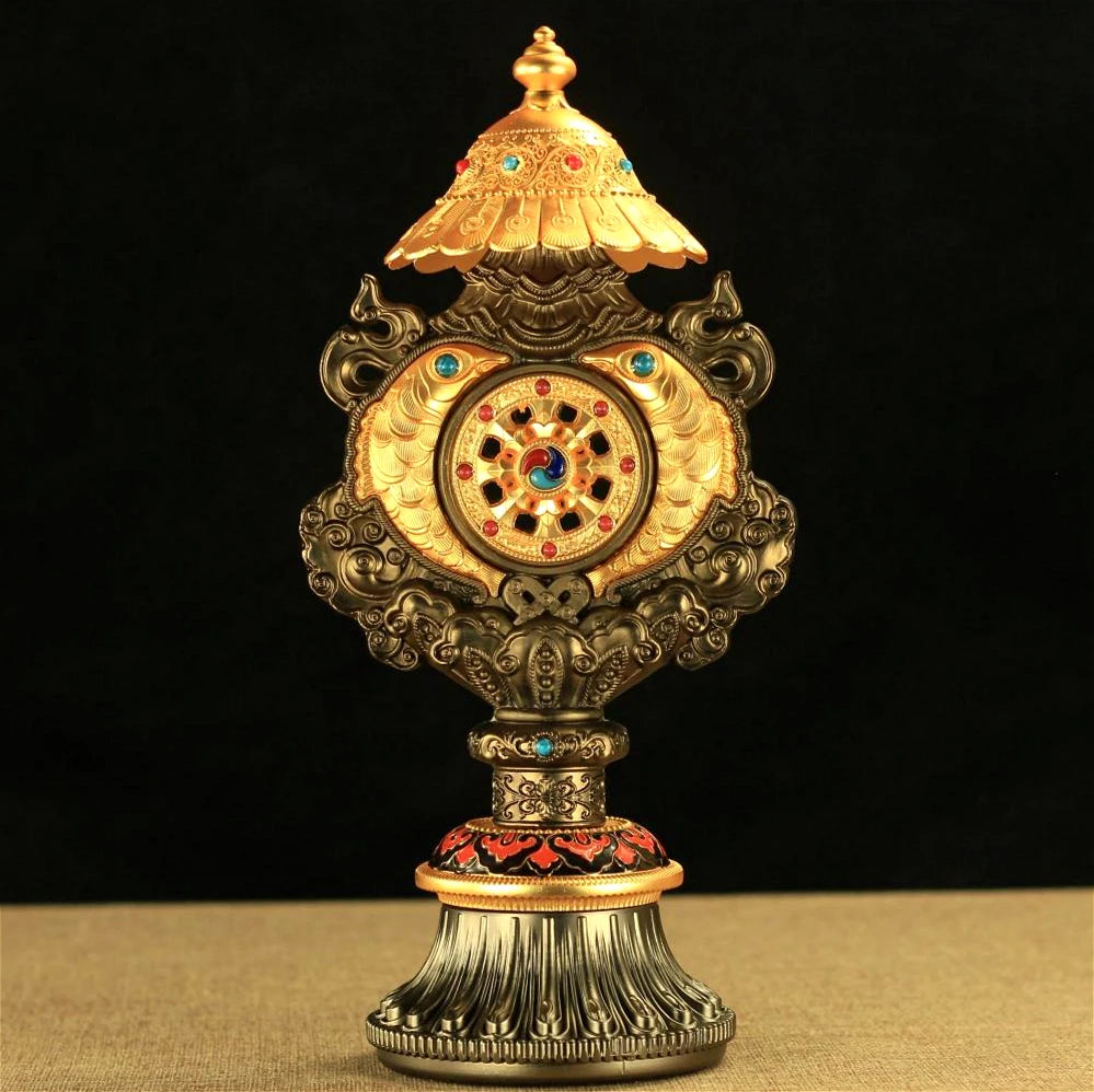 Wholesale Buddhist supplies #30 CM efficacious Protection Nepal Gold-plated Buddhism Eight 8 Auspicious Symbols prayer statue