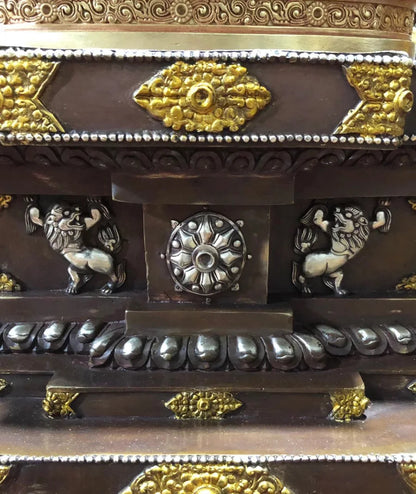 Wholesale Buddhist supplies 55CM large brass Buddha statue setting platform 30cm high grade gilding Shakyamuni Buddha statue