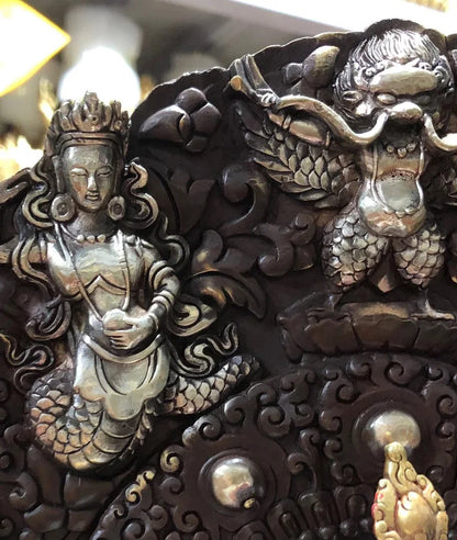 Wholesale Buddhist supplies 55CM large brass Buddha statue setting platform 30cm high grade gilding Shakyamuni Buddha statue