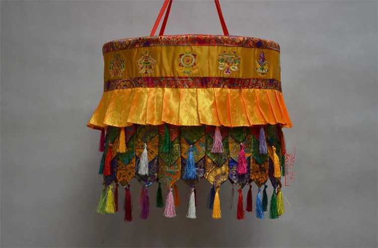 Wholesale Buddhist supplies Buddhism HOME BUDDHA Hall Temple Royal Deco auspicious Wall hang Baochuang Buddha TOP CAP BAOSAN