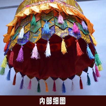 Wholesale Buddhist supplies Buddhism HOME BUDDHA Hall Temple Royal Deco auspicious Wall hang Baochuang Buddha TOP CAP BAOSAN
