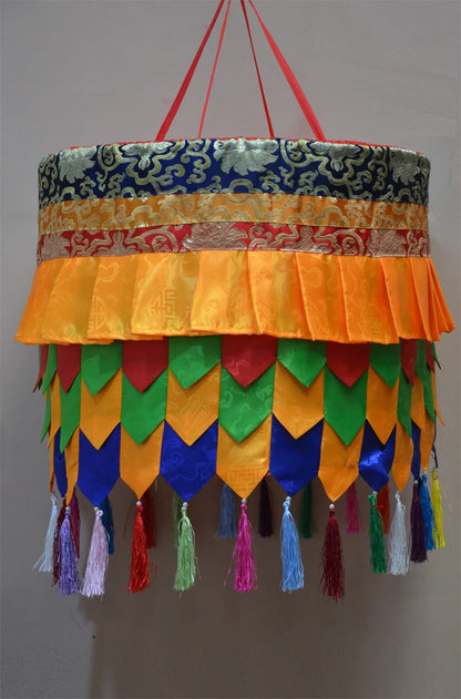 Wholesale Buddhist supplies Buddhism HOME Sutra Hall Temple Royal good Deco auspicious Wall hang Baochuang Buddha TOP CAP BAOSAN