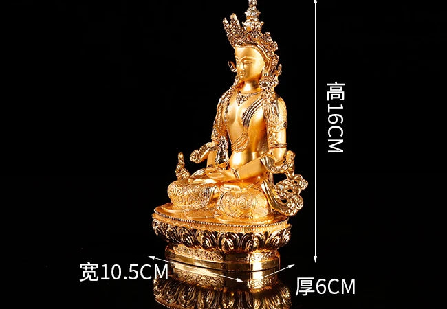 Wholesale Buddhist supplies  HOME Family efficacious Protection Gold-plated Guru Amitayus buddha Buddhist Mantra Tantra statue