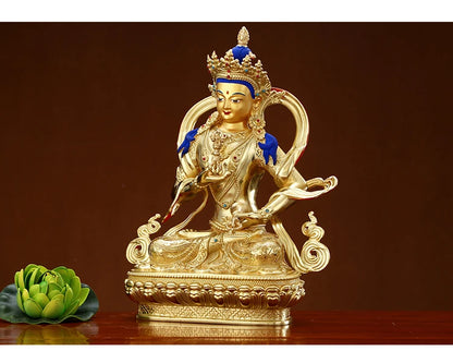 Wholesale Buddhist supplies High grade gilding gold Vajrasattva Omnipotent Buddha statue HOME family effective protection good