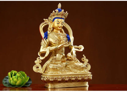 Wholesale Buddhist supplies High grade gilding gold Vajrasattva Omnipotent Buddha statue HOME family effective protection good