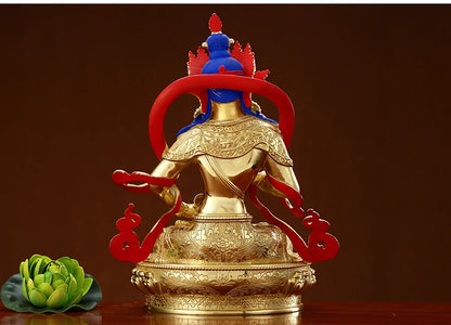 Wholesale Buddhist supplies High grade gilding gold Vajrasattva Omnipotent Buddha statue HOME family effective protection good