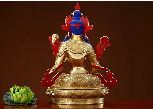 Wholesale Buddhist supplies High grade gilding gold White Tara Bodhisattva Buddha statue HOME family effective protection good