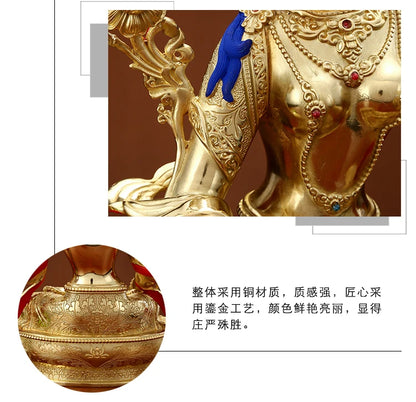 Wholesale Buddhist supplies High grade gilding gold White Tara Bodhisattva Buddha statue HOME family effective protection good